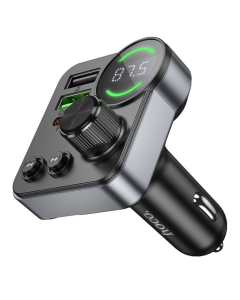 Fm-модулятор Hoco E86 Alegria PD30W+QC3.0 48W (2USB-A/1C) Чорний (Black)