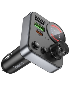 Fm-модулятор Hoco E86 Alegria PD30W+QC3.0 48W (2USB-A/1C) Чорний (Black)