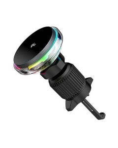 Автодержатель с беспроводным зарядным устройством WIWU CH-324 Aurora Qi2 Черный (Black)