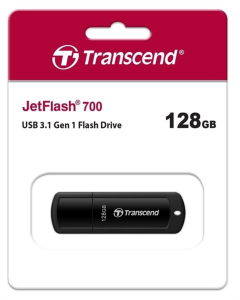 USB флеш-накопитель 128 ГБ Transcend JetFlash 700 USB 3.1 Черный (Black)