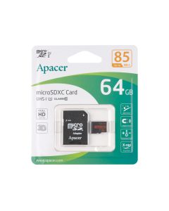 Карта памяти MicroSD Apacer 64Gb Class 10 UHS-1 + адаптер