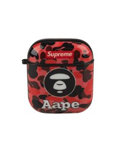 Чохол для навушників AirPods Yang Style Supreme Червоний (Khaki Red) + карабін