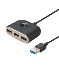 USB хаб Baseus Round Box (USB к USB 3.0+3USB 2.0) 1м Чорний (Черный)