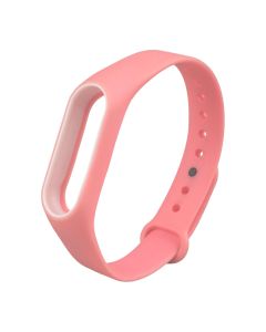 Ремешок для часов Xiaomi Mi Band 2 Silicone Line Розовый Белый (Pink White)