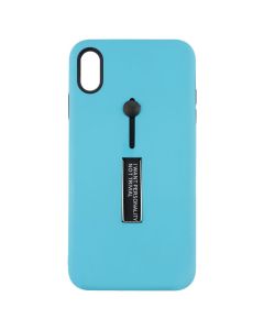Чехол накладка для iPhone Xs Max Kickstand Soft Touch Голубой (Blue)