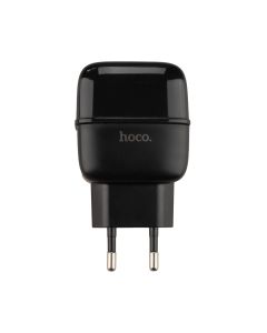Зарядное устройство Hoco C77A 2USB/2.4A + кабель Type-C Черный (Black)