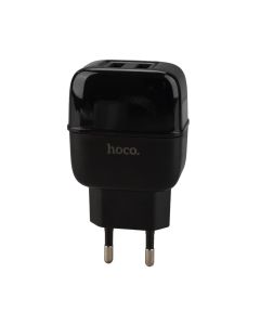 Зарядное устройство Hoco C77A 2USB/2.4A + кабель Type-C Черный (Black)