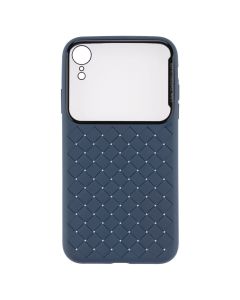 Чохол накладка для iPhone XR Baseus Glass & Weaving Синя (Blue)