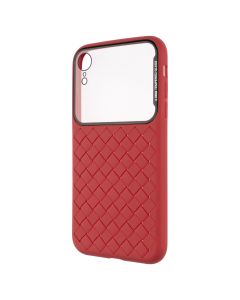 Чохол накладка для iPhone XR Baseus Glass & Weaving Червона (Red)