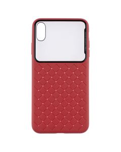 Чохол накладка для iPhone XS MAX Baseus Glass & Weaving Червона (Red)