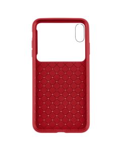 Чохол накладка для iPhone XS MAX Baseus Glass & Weaving Червона (Red)