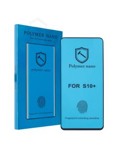 Захисне скло для Samsung S10 Plus 9D Гнучка Кераміка Чорне (Black)