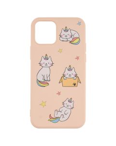 Чохол накладка для iPhone 12/12 Pro WAVE Fancy raindow cat Рожева (Pink Sand)