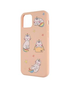 Чохол накладка для iPhone 12/12 Pro WAVE Fancy raindow cat Рожева (Pink Sand)