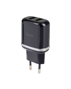 Зарядний пристрій Hoco N4 Aspiring Double 2.4A 12W + кабель Type-C Чорний (Black)