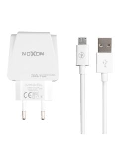 Зарядное устройство Moxom MX-HC03 2USB 2.4A + кабель micro USB Белый (White)