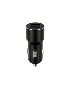 Автомобільний зарядний пристрій XO TZ09 2.4A/2USB + кабель lightning Чорний (Black)