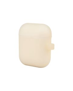 Чехол для наушников AirPods 2 Slim светящийся Белый (White) + карабин