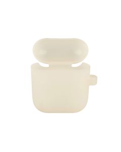 Чехол для наушников AirPods 2 Slim светящийся Белый (White) + карабин