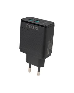 Зарядное устройство Pixus Fast 2 (2USB) Черное (Black)