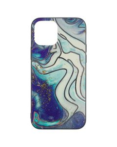 Чохол накладка для iPhone 12 Pro Marble UV Синя (Blue)