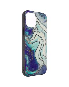 Чохол накладка для iPhone 12 Pro Marble UV Синя (Blue)
