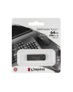 USB флеш-накопитель Kingston DataTraveler Kyson (USB 3.2) 64 Гб Серебристый (Silver)