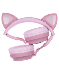 Беспроводные полноразмерные наушники Hoco W27 Cat Ear Розовые (Pink)