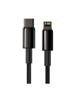 USB кабель Baseus Tungsten Gold Lightning 2.4A 1м Чорний (Black)