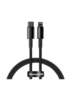 USB кабель Baseus Tungsten Gold Lightning 2.4A 1м Чорний (Black)