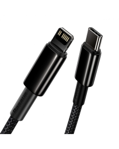 USB кабель Baseus Tungsten Gold Lightning 2.4A 1м Чорний (Black)