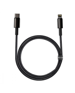 USB кабель Baseus Tungsten Gold Lightning 2.4A 1м Чорний (Black)