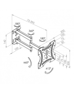 Кронштейн Ква- K-342B Чорний (Black)