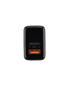 Зарядний пристрій Usams T40 Digital Display USB-A/Type-C QC&DP3.0 20W 3A Чорний (Black)