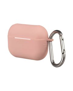 Чохол для навушників AirPods DM з карабіном Рожевий (Light Pink)