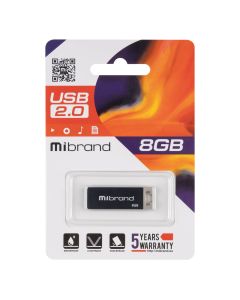 USB Флеш Mibrand Chameleon USB 2.0 8Gb Чорна (Black)