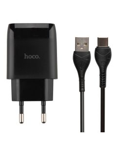 Зарядное устройство Hoco C72A Glorious 2.1A + кабель Type-C Белый (White)