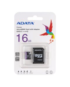 Карта пам'яті MicroSD ADATA Premier 16Gb Class 10 UHS-1 + адаптер