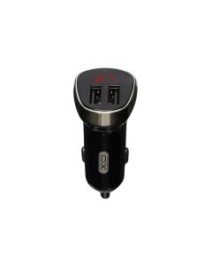 Автомобільний зарядний пристрій XO CC21 2.4A/2 USB LED Чорний (Black)