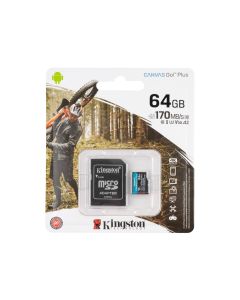 Карта пам'яті MicroSD Kingston Canvas Go Plus 64Gb Class 10 A2 +адаптер