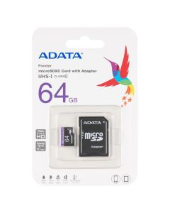 Карта пам'яті MicroSD ADATA Premier 64Gb + адаптер Class 10 A1