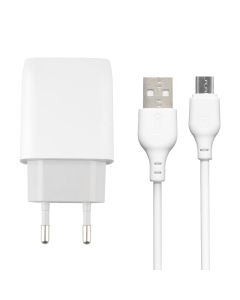 Зарядное устройство XO L57 2USB + кабель Micro-USB Белый (White)