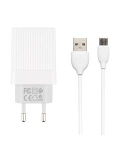 Зарядное устройство Borofone BA47A QC3.0 + кабель Type-C Белый (White)