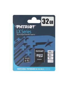 Карта памяти MicroSD Patriot высокой надежности 32Gb Class 10 UHS-1 + адаптер