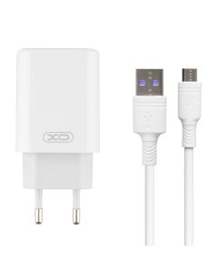 Зарядное устройство XO L85D QC3.0 18W 3A + Micro-USB Белый (белый)