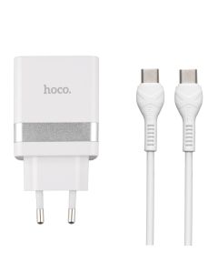 Зарядное устройство Hoco N21 PD30W QC3.0 + кабель Type-C to Type-C Черный (Black)