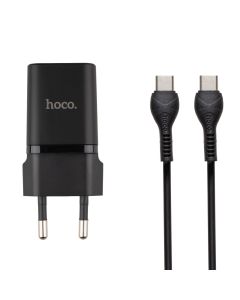 Зарядное устройство Hoco N19 PD25W + кабель Type-C to Type-C Черный (Black)