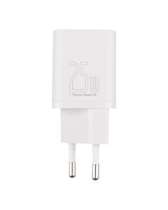 Зарядний пристрій Baseus Super Silicone PD Charger 25W + кабель Type-C to Type-C Білий (White)