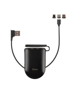 USB кабель Hoco S50 Magnetic 3в1 Lightning+Type-C+Micro 2A 1м Чорний (Black)